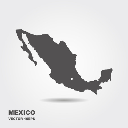 Blank gray similar Mexico map isolated on white background.のイラスト素材