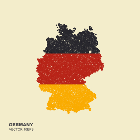 Germany Map with Flag vector icon with scuffed effectのイラスト素材
