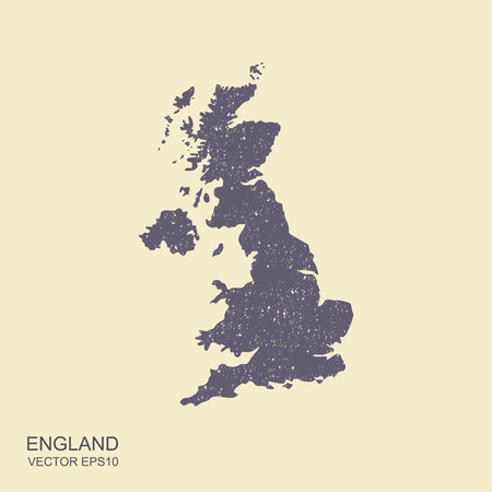Map of United Kingdom. Flat icon with scuffed effectのイラスト素材