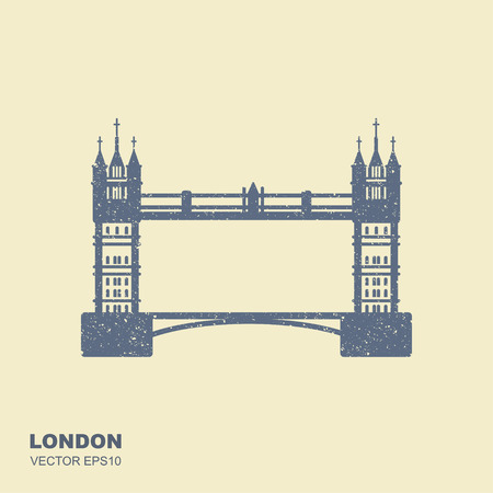 London Bridge icon. Attraction of the capital of Englandのイラスト素材