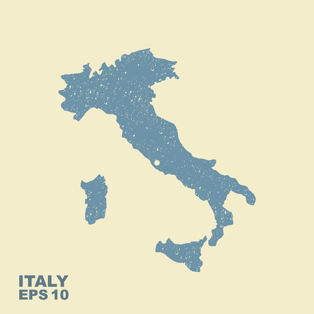 Vector map of Italy. Vectot flat icon with scuffed effectのイラスト素材