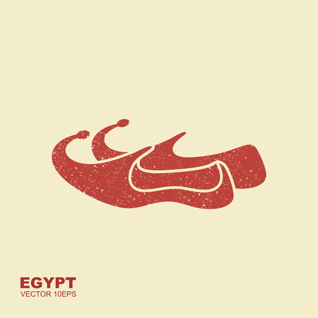 Arabic shoes icon. Flat illustration of arabic shoes babouches vector iconのイラスト素材