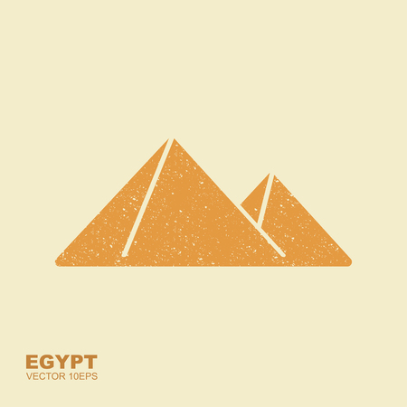 Egyptian pyramids vector symbol icon design. Vector flat icon with scuffed effectのイラスト素材