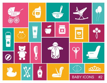 Baby vector icons set set in flat styleの写真素材