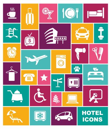 Flat icons on a hotel theme. Vector illustrationの写真素材