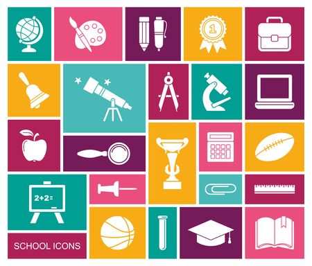 Icons on the theme of school and educationの写真素材