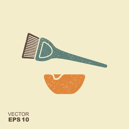 Hair coloring flat icon with scuffed effect in a separate layer Vector liiustrationのイラスト素材