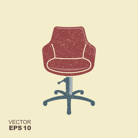Retro barber chair flat icon with scuffed effect in a separate layerのイラスト素材