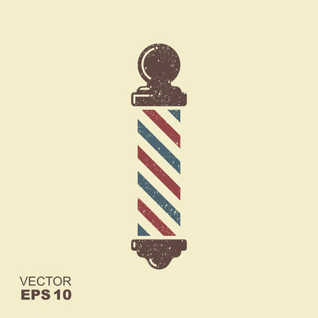 Classic barbershop Pole icon with scuffed effect in a separate layer Vector liiustrationのイラスト素材