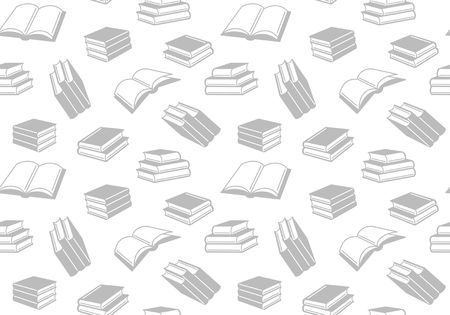 Seamless vector pattern with open and closed books, notebooksのイラスト素材
