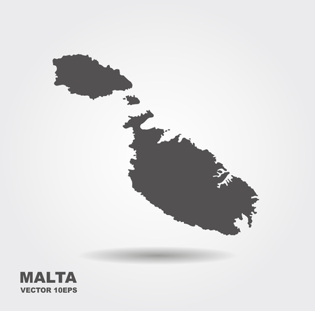 Vector map Malta. Flat vector icon with shadowのイラスト素材