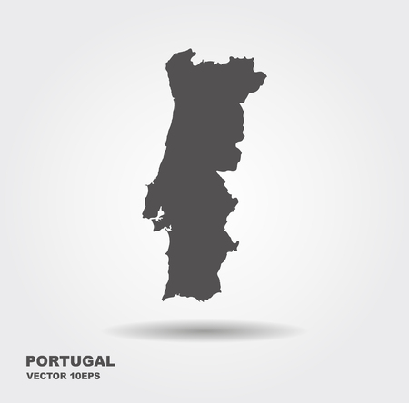 Vector map Portugal. Flat vector icon with shadowのイラスト素材