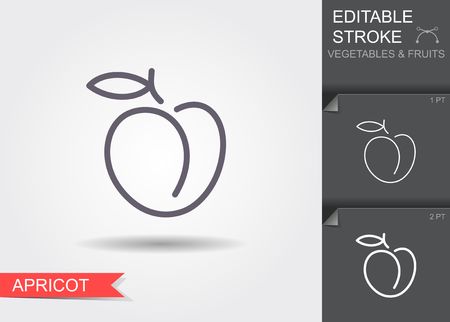Illustration of peach outline icon with shadowのイラスト素材