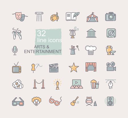 Arts and Entertainment icon set. Collection of vector iconsのイラスト素材