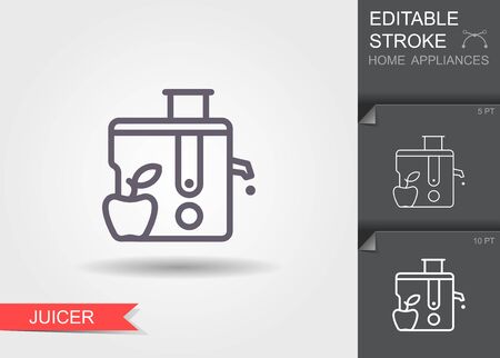 Juicer. Line icon with editable stroke with shadowのイラスト素材