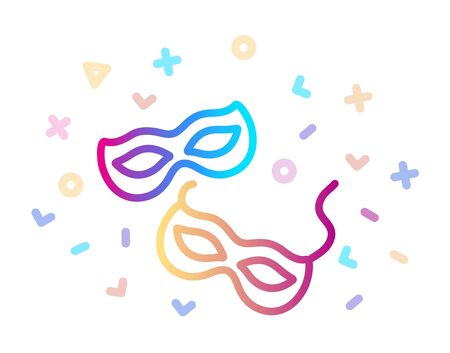 Carnival mask. Linear colorful icon. The symbol of the holidayのイラスト素材
