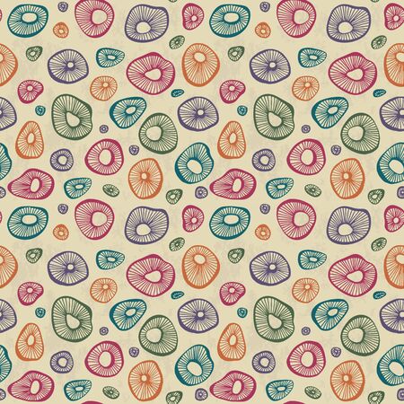 Seamless background. Vector tribal pattern with hand drawn ethnic drawing.のイラスト素材