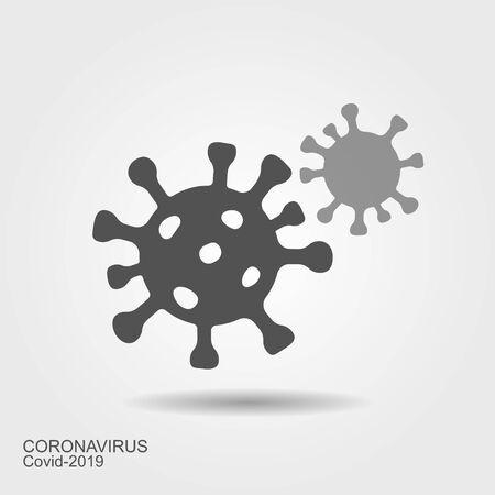 Corona virus cells sign. Flat vecror icon wint shadow. Coronavirus illustrationのイラスト素材