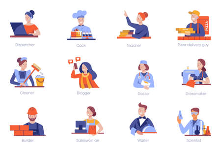 People of different professions. A set of vector illustrations.のイラスト素材