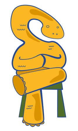Cute dinosaur vector colorful and funny computer graphicのイラスト素材