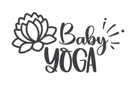 Lotus flower and the inscription BABY YOGAのイラスト素材