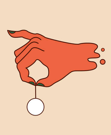 simple vector colorful new year hand with toyon the holidayのイラスト素材