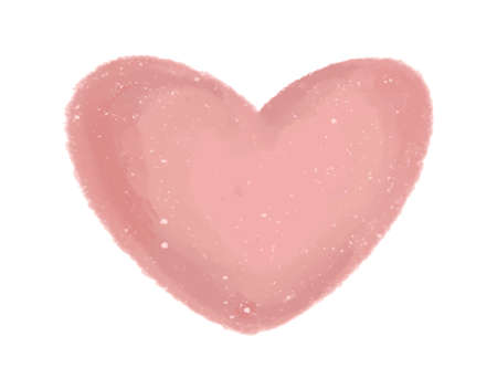 Hand drawn stylized heart. Pink heart with chalk textureのイラスト素材