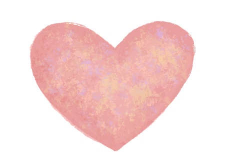 Hand drawn stylized heart. Pink heart with chalk textureのイラスト素材
