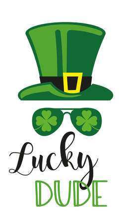 Lucky dude - funny St Patricks Day inspirational lettering design for posters, flyers, t-shirts, cardsのイラスト素材