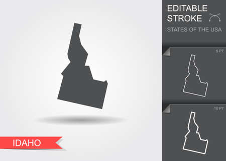 Stylized map of the U.S. state of Idaho vector illustrationのイラスト素材