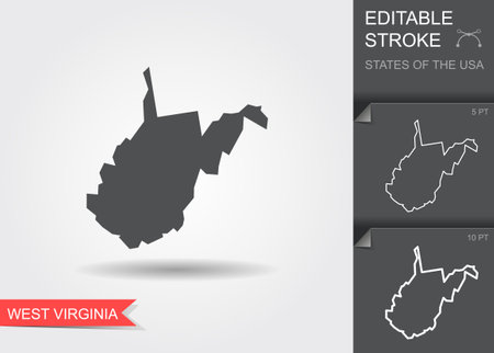Stylized map of the U.S. state of West Virginia vector illustrationのイラスト素材