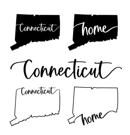 Stylized map of the U.S. state of Connecticut vector illustrationのイラスト素材