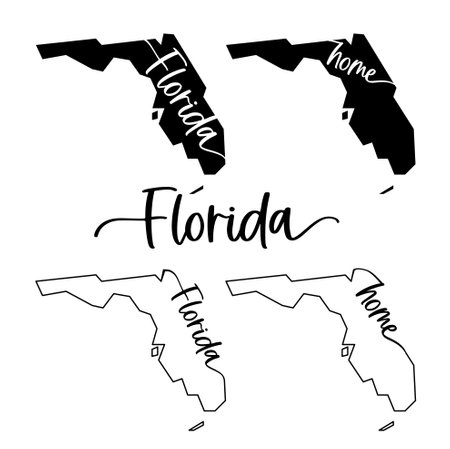 Stylized map of the U.S. state of Florida vector illustrationのイラスト素材