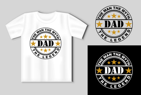 The Man The Myth the Legend Dad quote. Vector lettering for t shirt, poster, card. Happy fathers day conceptのイラスト素材