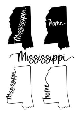 Stylized map of the U.S. Mississippi State vector illustrationのイラスト素材