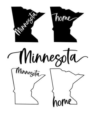 Stylized map of the U.S. State of Minnesota vector illustrationのイラスト素材