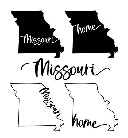 Stylized map of the U.S. State of Missouri vector illustrationのイラスト素材