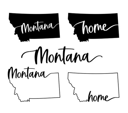 Stylized map of the U.S. State of Montana vector illustrationのイラスト素材