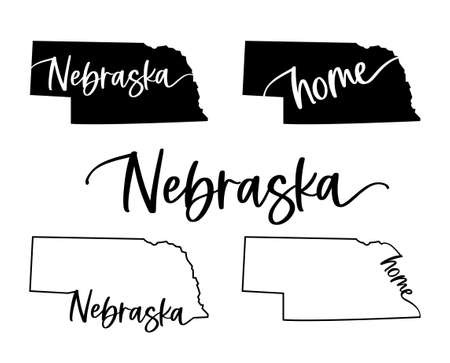 Stylized map of the U.S. State of Nebraska vector illustrationのイラスト素材