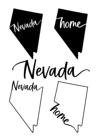 Stylized map of the U.S. The State of Nevada vector illustrationのイラスト素材