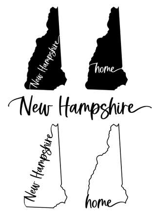 Stylized map of the U.S. New Hampshire vector illustrationのイラスト素材