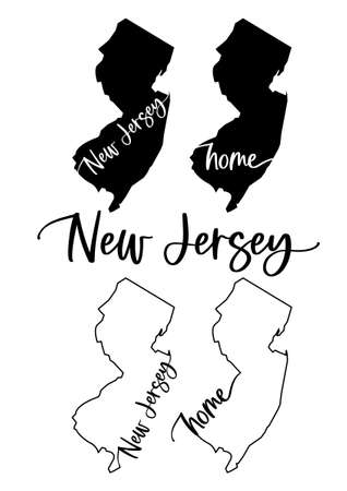 Stylized map of the U.S. State of New Jersey vector illustrationのイラスト素材