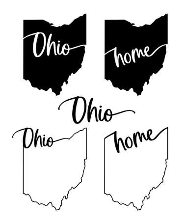 Stylized map of the U.S. Ohio State vector illustrationのイラスト素材