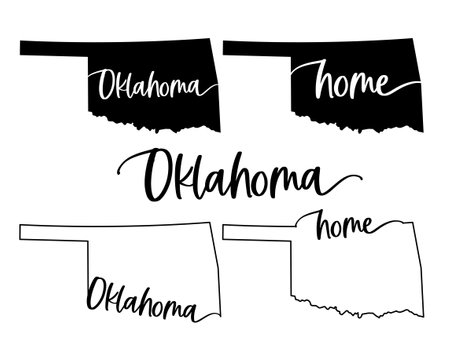 Stylized map of the U.S. Oklahoma State vector illustrationのイラスト素材