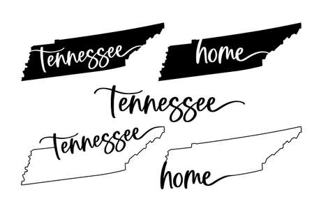 Stylized map of the U.S. State of Tennessee vector illustrationのイラスト素材