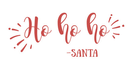 Christmas card design with words ho ho ho. Santa. Red letteringのイラスト素材
