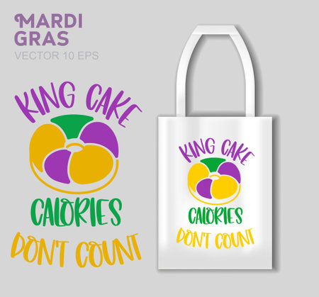 Mardi Gras tote bag design, Carnival celebration Vector design for poster, badge, emblemのイラスト素材