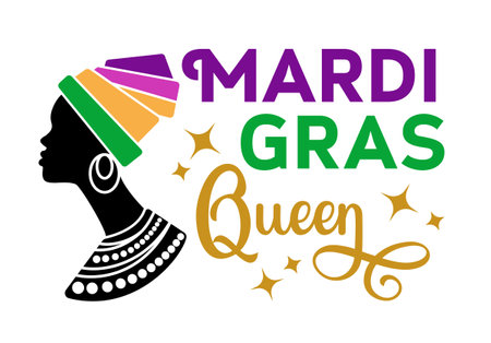 Mardi gras queen. Vector lettering for t shirt, poster, card. Mardi Gras conceptのイラスト素材