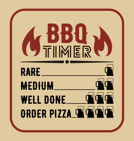 Vintage retro Kitchen decor. bbq timer. Apron funny saying print design.のイラスト素材