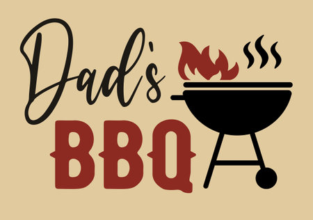 Dad s BBQ.Barbecue vector typography design. Perfect for print items and bags, aprons, posters, cardsのイラスト素材